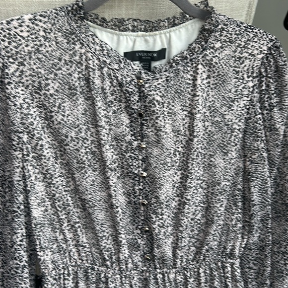 Ever New Petite Skater Ruffled Tiered Dress Long Sleeves - Picture 17 of 17